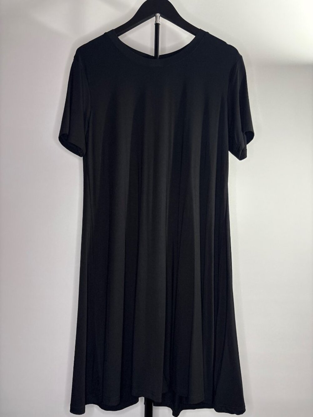 Molerani Womens Black Short-Sleeve Casual Semi Formal Loose T-Shirt Dress Large - Picture 2 of 11
